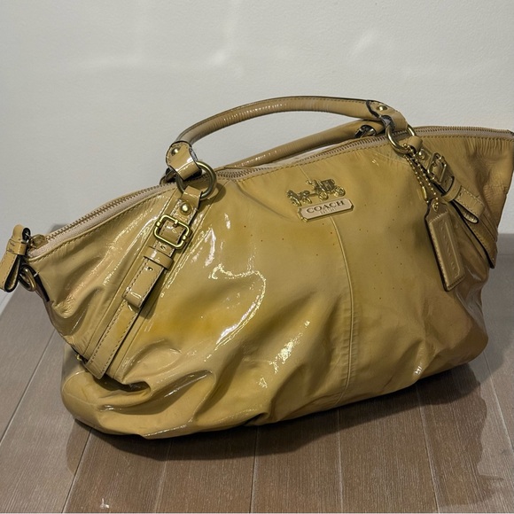 Coach Yellow Patent Leather Satchel - Picture 13 of 13